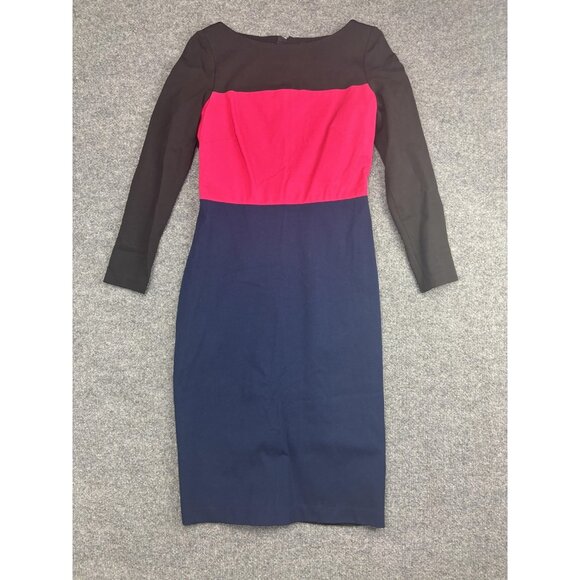 Roland Mouret Banana Republic Dress Womens 10 Petite Sheath Colorblock - Picture 1 of 8